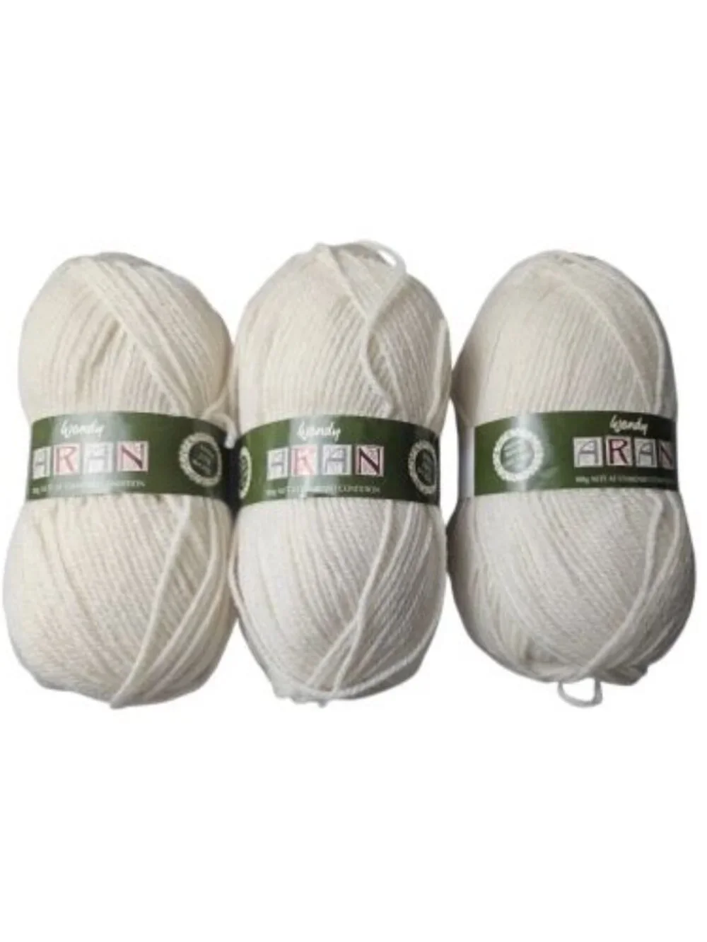 13 Skeins Wendy Aran Yarn Vtg Ames Wintuk Ivory Orlon White Romaxe Blue 3.5 oz